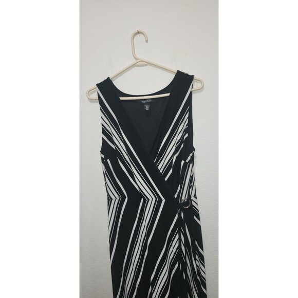 White House Black Market Black & White Maxi Dress Classic  Elegance Sz L - Picture 2 of 7